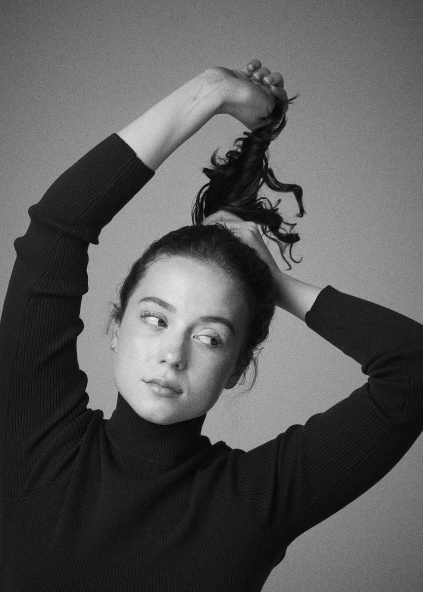 Black and white woman turtleneck editorial beauty NYC
