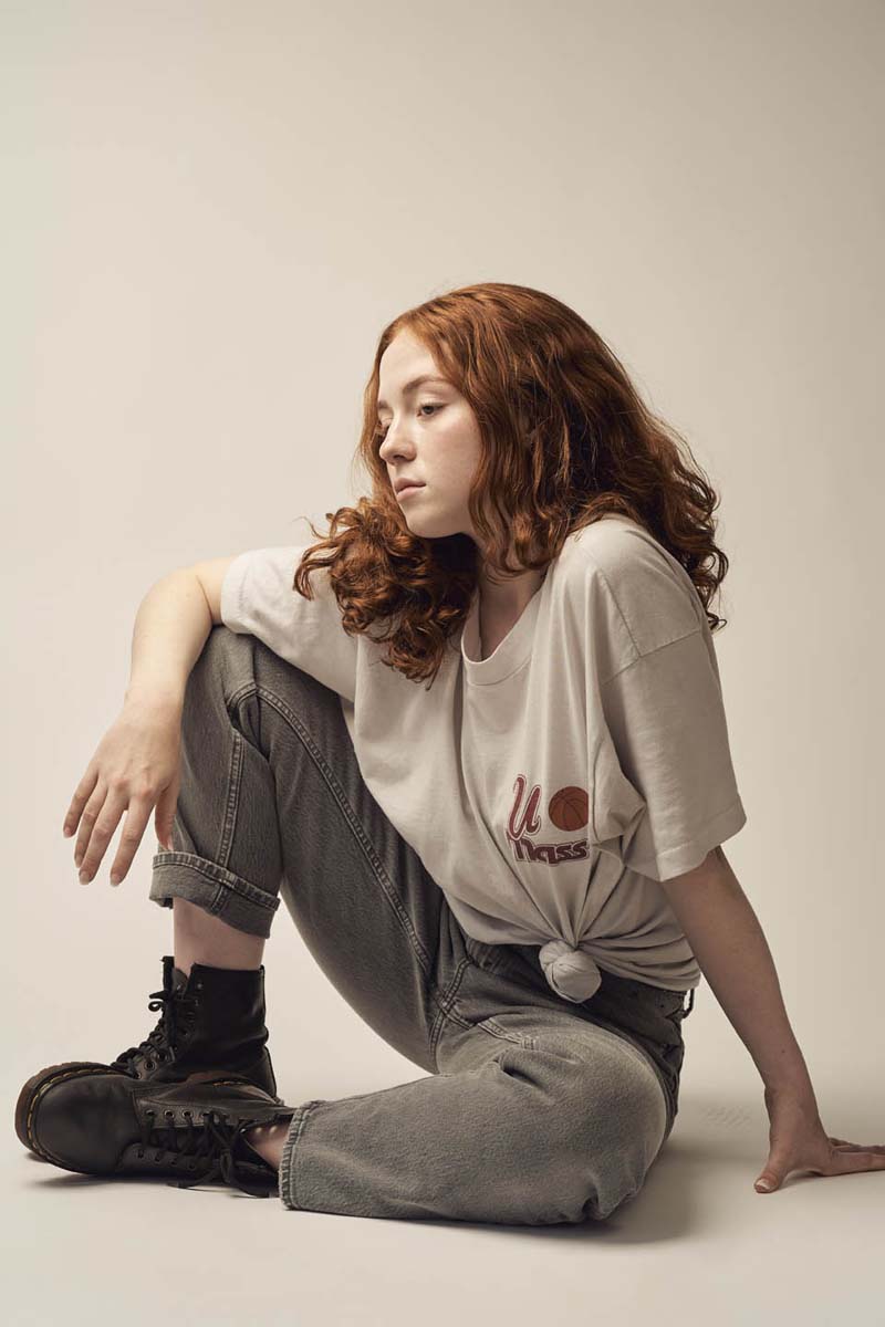 Redhead woman casual lifestyle portrait soft light NYC