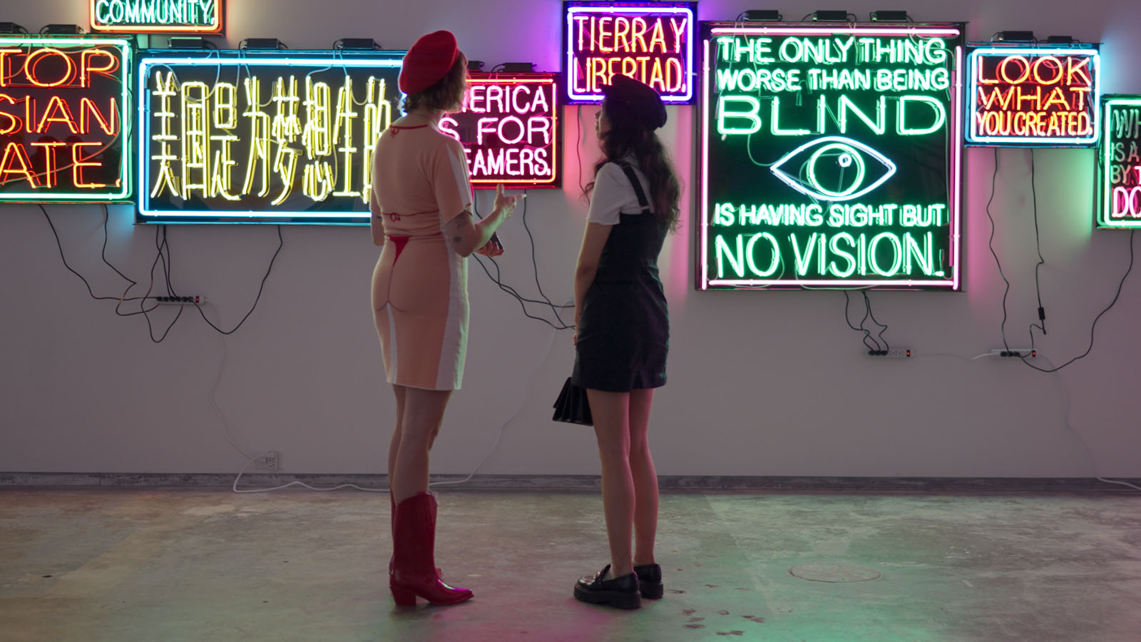 NYC art gallery event fashion photography neon exhibition