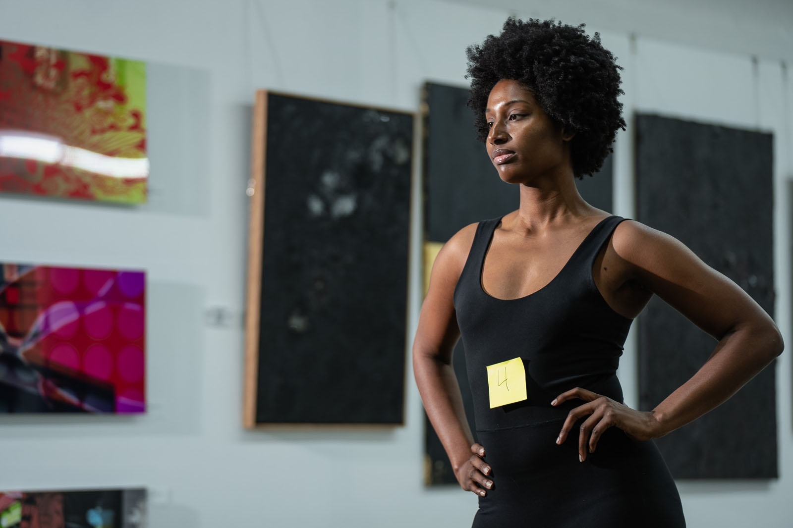 NYC art gallery event fashion portrait dramatic photography